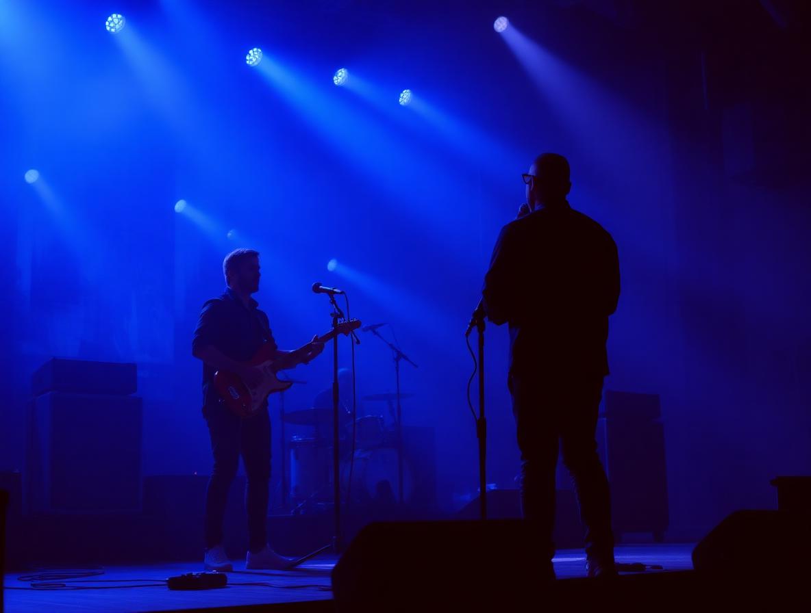 Banda de adoración en el escenario