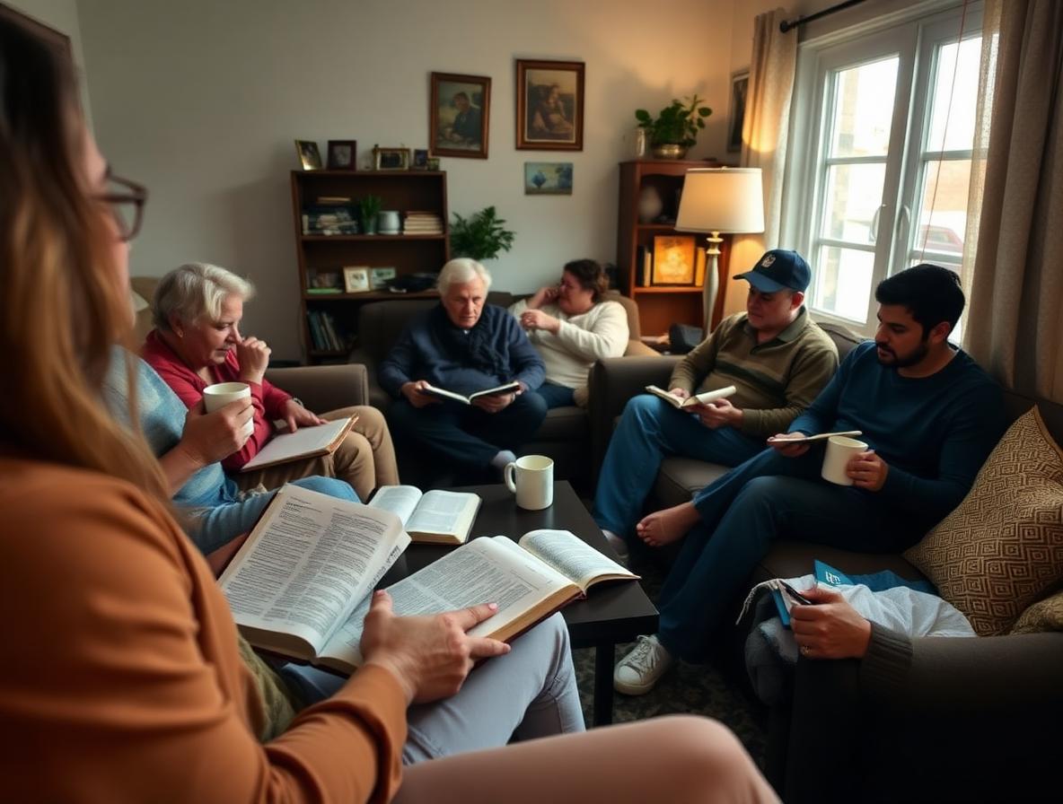 Grupo CDL estudiando la Biblia en casa